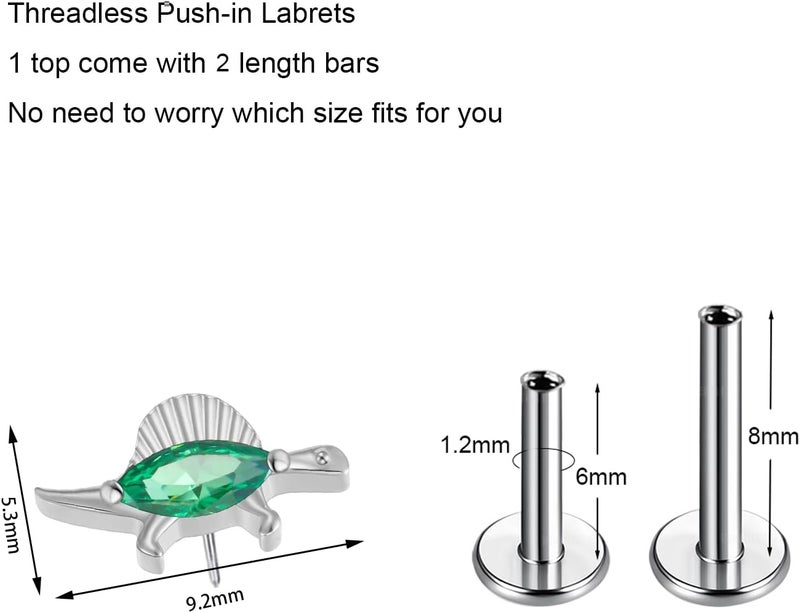 TOMIDES 1pcs G23 Titanium Flat Back Earrings Studs 16g F136 Implant Grade Titanium Labrets Press Fit Threadless Push In Dainty Cartilage Helix Conch Lobe Lip Tragus Piercing Jewelry - Image 2